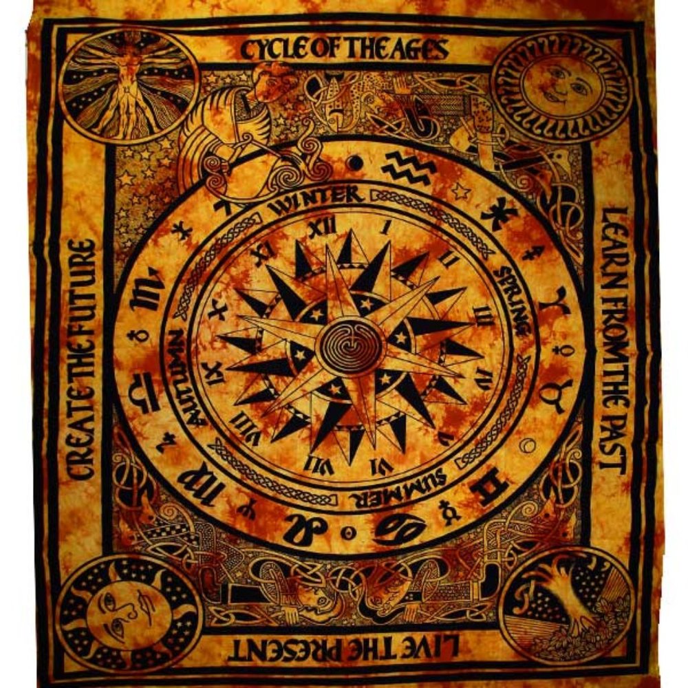 Cycle of the Ages Cotton Tapestry Wall Hanging